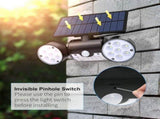 2 Pcs Powerful Outdoor Solar Light, 30 LED Security Light Motion Sensor Three Head Spotlights V1237-ZY-715-107