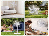 DEVANTI 16" 5-in-1 Rechargeable Fan for Pedestal Table Floor Wall Ceiling PF-RC-16IN-WH