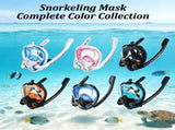 Adult Full Face Snorkel Mask Dual Tube 180&deg Panoramic Anti-Fog, Unisex Snorkelling Gear for Outdoor V1232-FQJ-D-003