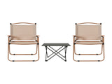 Weisshorn 3pc Camping Table Chair Set Outdoor Folding Aluminium Portable Picnic ALU-FOLD-BGX2-ALUM-40