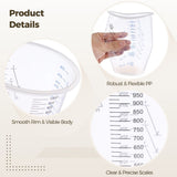 50PCS Plastic Measuring Cups, 32oz Disposable Mixing Cups with 50 Wooden Sticks, Precision Ratio V1369-AZ3-W-08730