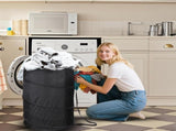 Extra Large 107L Strong Laundry Hamper 17.5" x 27" Collapsible Laundry Baskets with Long Straps V1258-DP02-C-665