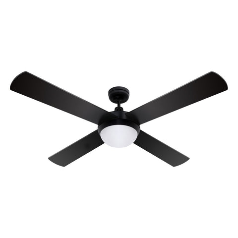 Devanti 52'' Ceiling Fan AC Motor w/Light w/Remote - Black CF-RC-52-BK