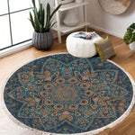 SOGA 2X 120cm Mandala Pattern Circle Area Rugs for Living Room Lounge, Anti-slip Doormat, Home Decor CARPETYH40X2