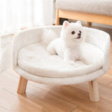 Pet Sofa Bed with Plush Cushion & Wooden Legs V767-XPET82-40CM