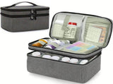Double Layer Portable Medications Storage Bag with Mesh Pockets First Aid Kit for Emergency Medicine V1366-AZ2-W-14750