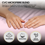 4pc 1000 Thread Count Cotton Rich King Bed Sheet Gift Pack CVC Microfibre Blend in Pink CVC-10KS-PK