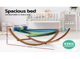 Gardeon Hammock Bed Outdoor Camping Kids Timber Hammock Rocking HM-TIM-ARC-KIDS-BLUE