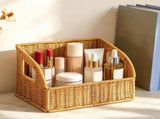 Water Hyacinth Basket for Organizing and Decor , Hand-Woven Wicker Storage Baskets with Built-In V1192-AZ-W-19555