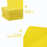 50Pcs Yellow Decorative Envelopes Self Adhesive for Mailing and Crafts V1369-AZ3-W-14465
