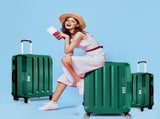 Slimbridge 20"24"28" 3PC Luggage Sets Green LG1002-GN