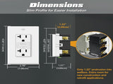 10 Pack GFCI Outlets 20 Amp, Non-Tamper Resistant, Decor GFI Receptacles with LED Indicator, Ground V1258-DP02-WO-963
