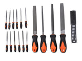 17 Pcs File Tool Set with Carry Case Half Round Triangle Round Flat and Needle Files Brush Carbon V1294-YM0901-3114250023211