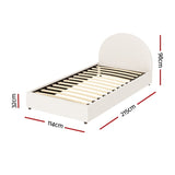 Artiss Bed Frame Gas Lift Strorage Beds Base Platform Boucle Fabric King Single ELLA BFRAME-G-ELLA-KS-BG-ABC