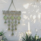 Hanging 'Welcome' Sign w Birds Bells 85cm V637-24858WEL
