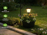 Solar Powered Hanging Lamp, Planter Stand with Smart Light Sensing, Outdoor Decorative Floor Lamp V1192-AZ-W-24352