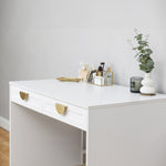 ODESSA DESK - WHITE - HAMPTONS - HALF MOON BRASS V164-ECS14H04G