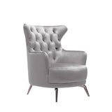 Grand Tufted Lounge - Light Grey Velvet - Silver Legs V292-L-GR-LG-3-2-1-S