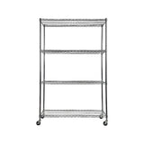 Wire Storage Rack 90x45cm Chrome Shelving with Wheels V63-841441