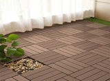 SOGA 11 pcs Light Chocolate DIY Wooden Composite Decking Tiles Garden Outdoor Backyard Flooring Home DECK7004
