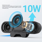 USB Wired Computer Speaker, HD Stereo Sound with Volume Control, Clamp-on Design, Black V1263-JX-7359