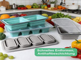 Silicone Freezer Tray with Lid, 4 Compartments Soup Freezing Container, 1000ml, 1 Pack, Gray V1237-ZY-924-242
