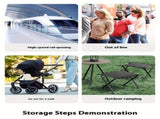 Folding Camping Stool with Hook 660g Lightweight Oxford Cloth Collapsible Seat for Fishing Picnic V1232-HWZDD001