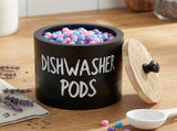 2 Pack Dishwasher Pod Container, Wood Tablet Holder with Lid, Round Laundry Pods Dispenser, V1259-DP01-A-1026