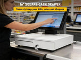 Heavy Duty Metal Cash Drawer, 5 Note & 6 Coin Trays,White V1181-OF011-WH