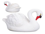 Resin White Swan Figurine Resin White Goose Statue for Outdoor Garden Yard Decoration V1294-YM0715-3111210435811