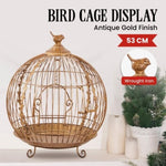 Antique Gold Bird Cage Display Metal Christmas Decor 112_JHC502