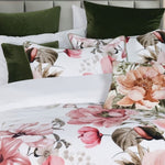 Bianca Eliana White Floral Printed Cotton Sateen Quilt Cover Set King V442-BCA-QUILTCS-ELIANA-WHITE-KI