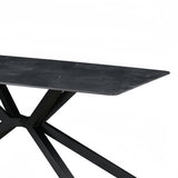 Dining Table Rectangular Shape Green Sintered Stone Top Powder Coated Iron Legs V43-DT-REX