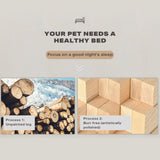Solid Wood Pet Cat Dog Bed Wooden Puppy Home Bed Pet Supply M Sizes w/Pillows V488-PCPBP-M