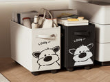 2 Pack Rolling Oxford Fabric Basket with Wheels - 28L Slim Underdesk V888-ELOSUNG55258