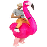 Pink Flamingo Cartoon Costumes Air Model Inflatable Costume Funny Dress Up Props Halloween Party V1263-JX-7908