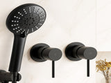 Cefito 4.5" Handheld Shower Head Round with Wall Twin Swivel Bathroom Tap SHOWER-A4-RO-BK-TAP-RO