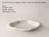 Speckled White Ceramic Tray Set Jewelry Organizer & Fruit Dish for Home V1107-CS-PMBTCSNP