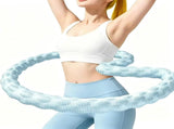 6.6 Lb Weighted Hula Hoop with Cooling Fabric for Adults, Quiet Spinning & Folding Design for Home V1107-CS-OIBTKD31