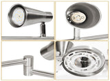 LED 8 Light Track Lighting Fixture Flexible, Adjustable Ceiling Spot Light with GU10 Track Light V1171-CX-SL8USGU10S