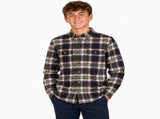 KIDS FLANNELETTE SHIRT Boys Childrens Classic Vintage Flannel Flannie - Grey/Blue Check V563-BR-KFLANSHIRT-60-16