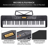 Karrera 61-Key Electronic Keyboard with LCD Display and Touch Response in Black CHJ-291 EKB-CHJ-291-BK