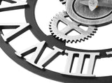 Large 3D Retro Wall Clock 34CM Vintage Wooden Gear Wall Clock Numerals Industrial Style Clocks for V1294-YM0901-3115240034512