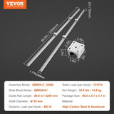 Linear Guide Rail Set, SBR20 2200mm, 2 PCS 86.6 in/2200 mm SBR20 Guide Rails and 4 PCS SBR20UU Slide V952-ZXDGSBR20MM22VVOXV0