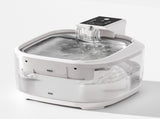 4.5L Dual-Flow Smart Pet Water Fountain with Stainless Steel Plate and Faucet White Design V888-ELOSUNG10107