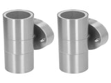 2Pcs GU10 Stainless Steel Outdoor Wall Sconce Waterproof LED Cylinder Up Down Wall Light for Yard V1294-YM0715-3119210323211
