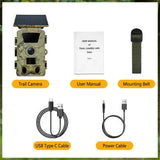 4K 60MP Black Solar Trail Camera with Night Vision and Wi-Fi Connectivity V178-59103