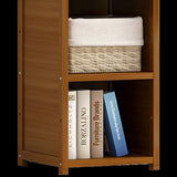 Bamboo 4-Shelf Bookcase Adjustable Display Storage Rack Stand for Living Room, Bedroom, Office or V63-838211