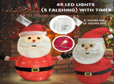 Lighted Christmas Santa Claus Decoration Lantern, 45 LED Collapsible Pop-Up Ornament with 8 Light V1107-LIGHTED CHRISTMAS SANTA CLAUS DECORATION LANTERN