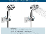 All Shower Head Flow Control Valve with Showerhead Holder, G1/2 Brass Shut-off Valve with V1258-DP02-C-821